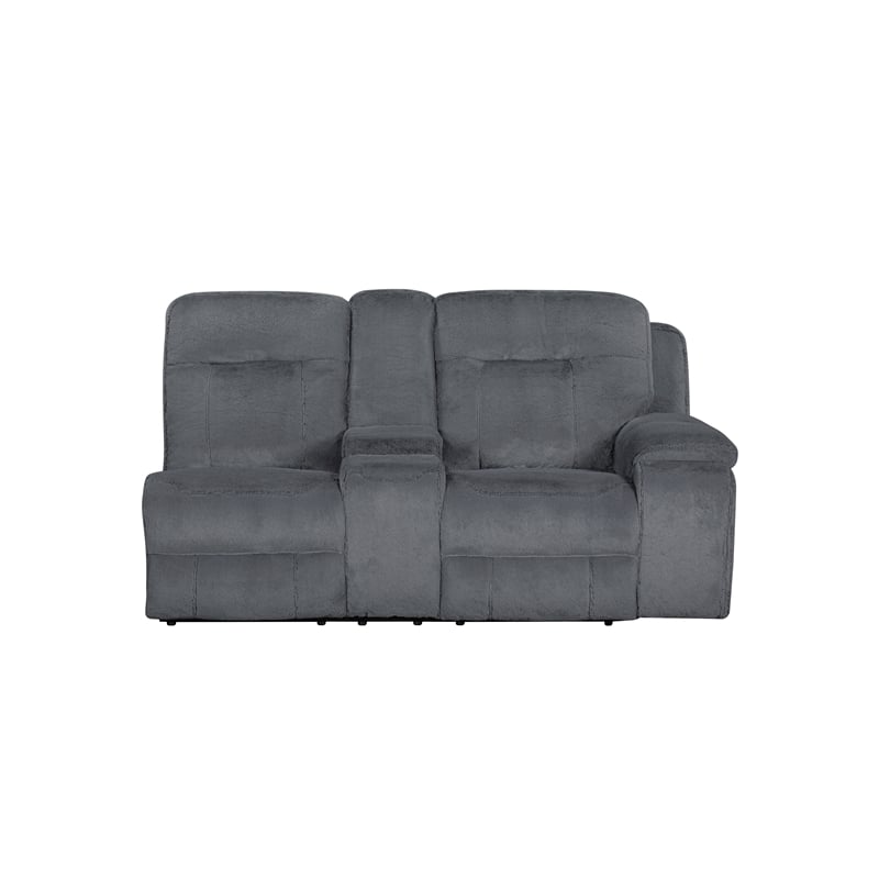 New Classic Furniture Teddy 3-Piece Fabric Power Sectional in Gray