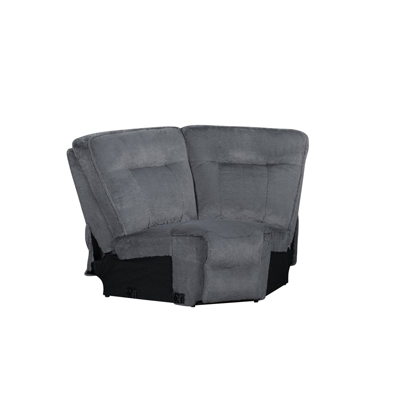 New Classic Furniture Teddy 3-Piece Fabric Power Sectional in Gray