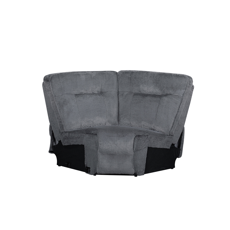 New Classic Furniture Teddy 3-Piece Fabric Power Sectional in Gray