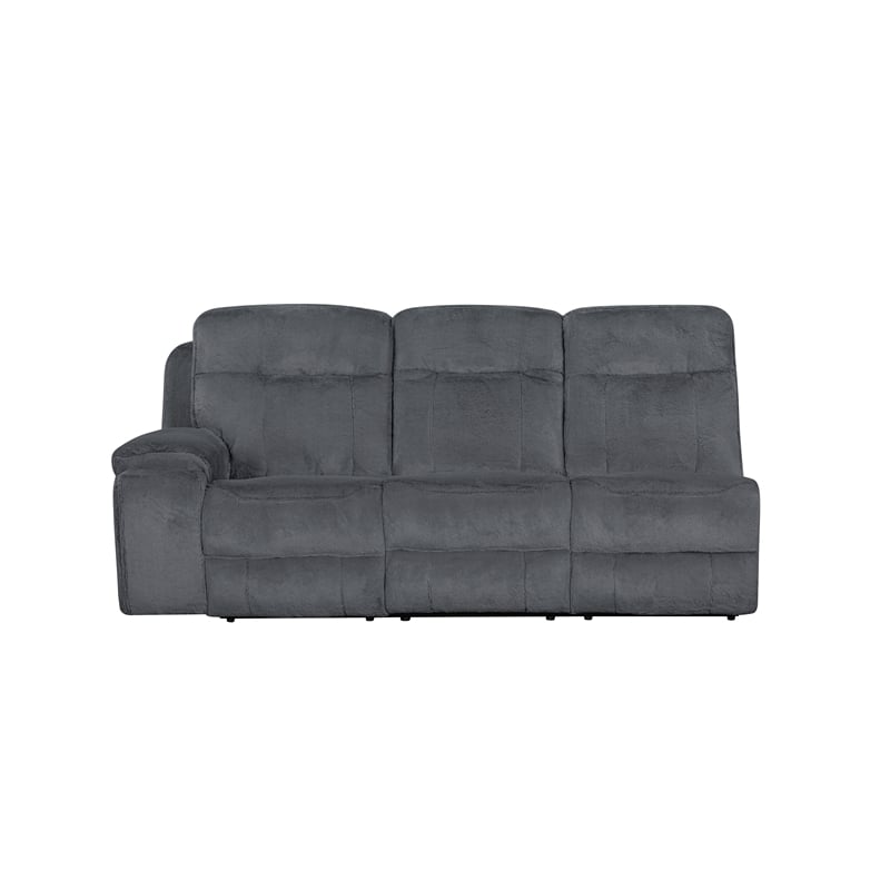 New Classic Furniture Teddy 3-Piece Fabric Power Sectional in Gray