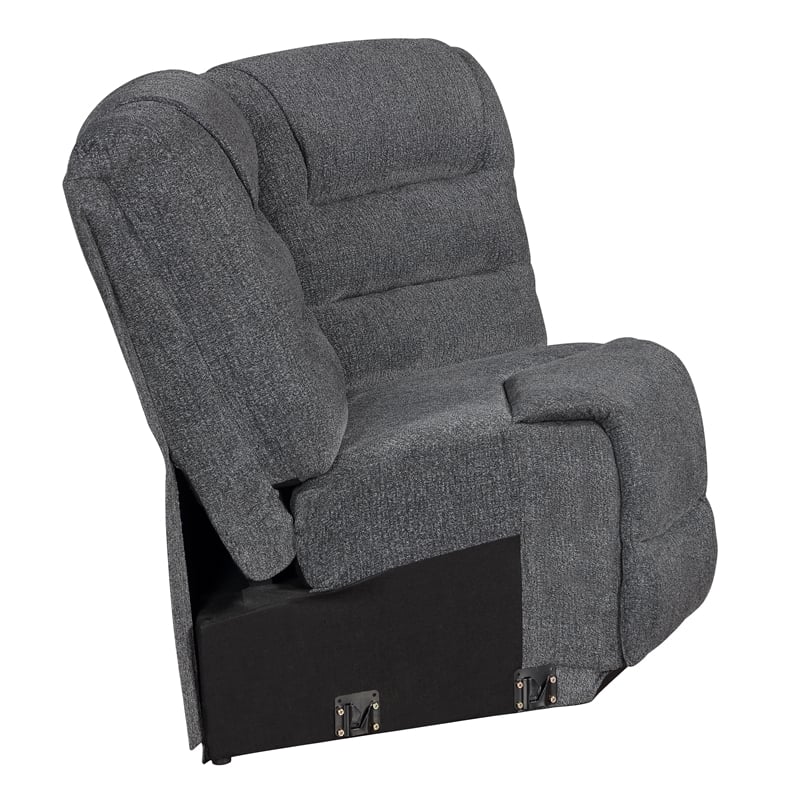 New Classic Furniture Redondo 3-Piece Chenille Manual Sectional in Dark Gray