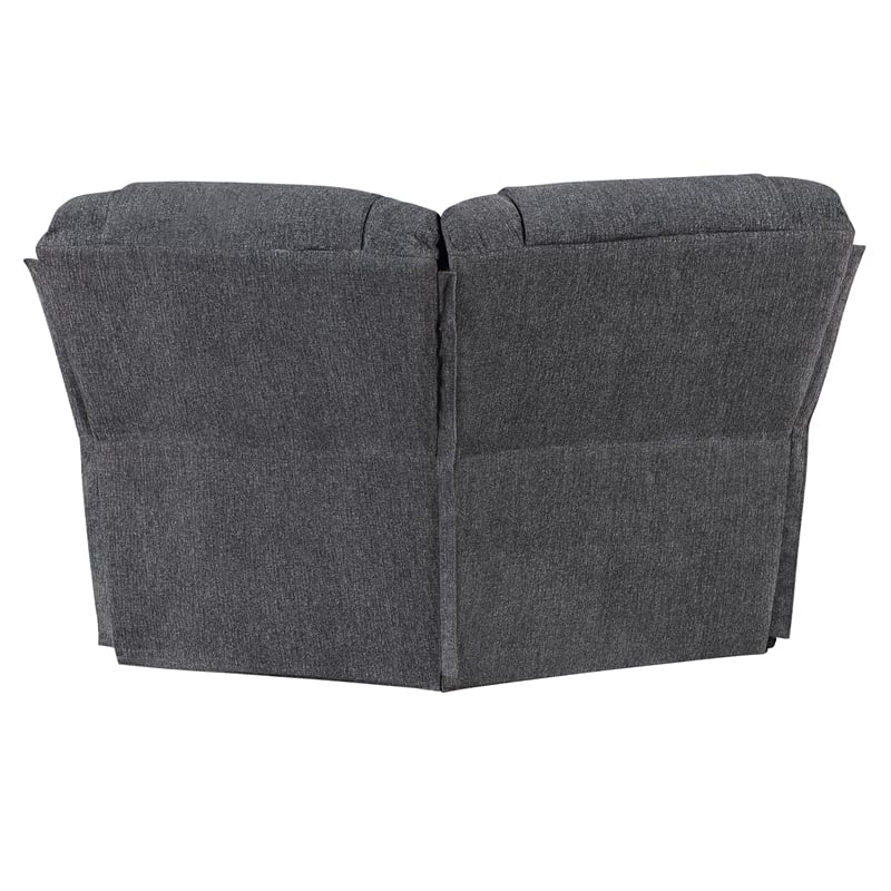 New Classic Furniture Redondo 3-Piece Chenille Manual Sectional in Dark Gray