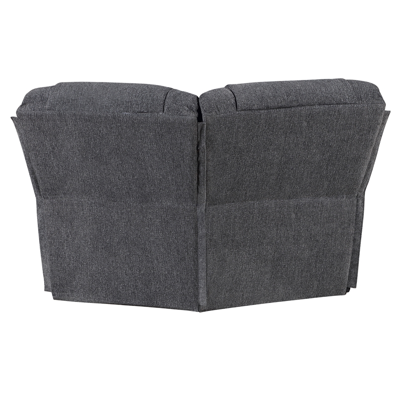 New Classic Furniture Redondo 3-Piece Chenille Power Sectional in Dark Gray