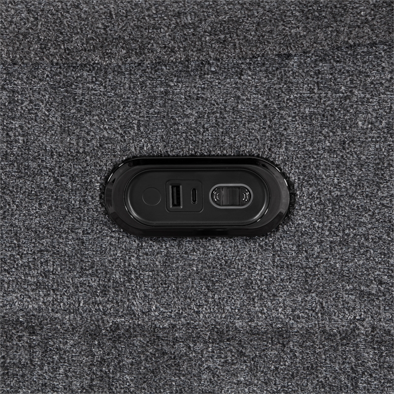 New Classic Furniture Redondo 3-Piece Chenille Power Sectional in Dark Gray