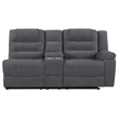 New Classic Furniture Redondo 3-Piece Chenille Power Sectional in Dark Gray