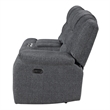 New Classic Furniture Redondo 3-Piece Chenille Power Sectional in Dark Gray