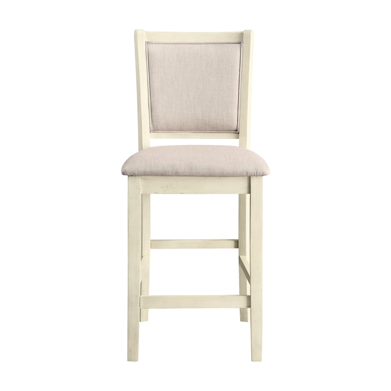 New Classic Furniture Amy Wood Counter Chair in Beige (Set of 4)