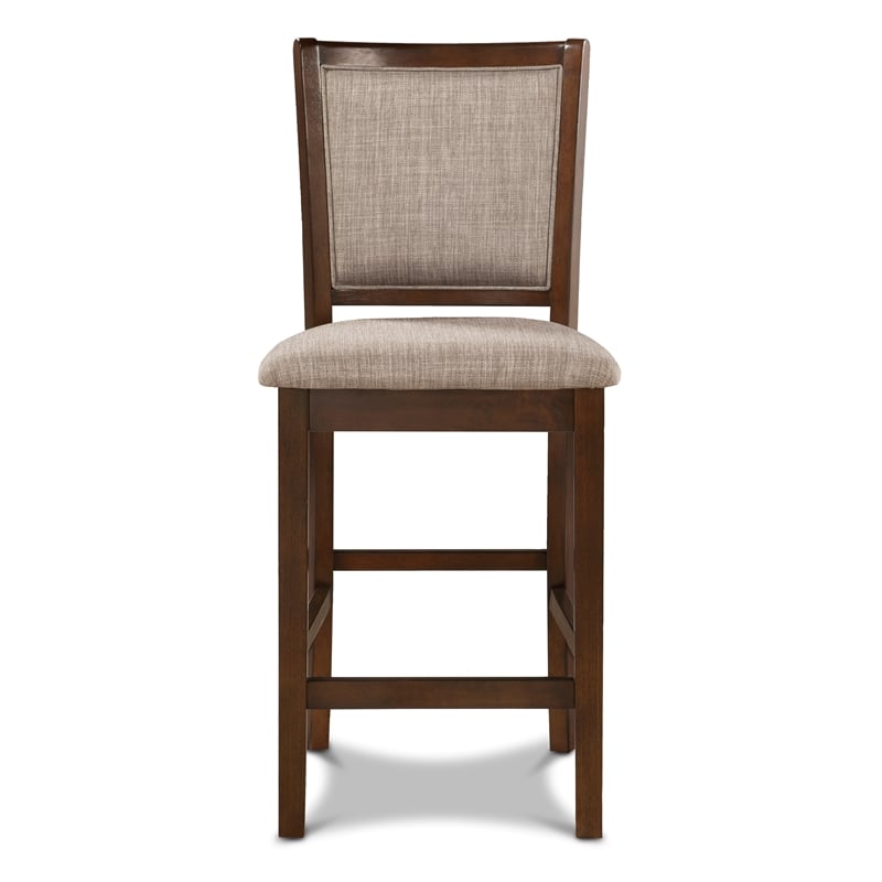New Classic Furniture Amy Wood Counter Chair in Cherry (Set of 4)