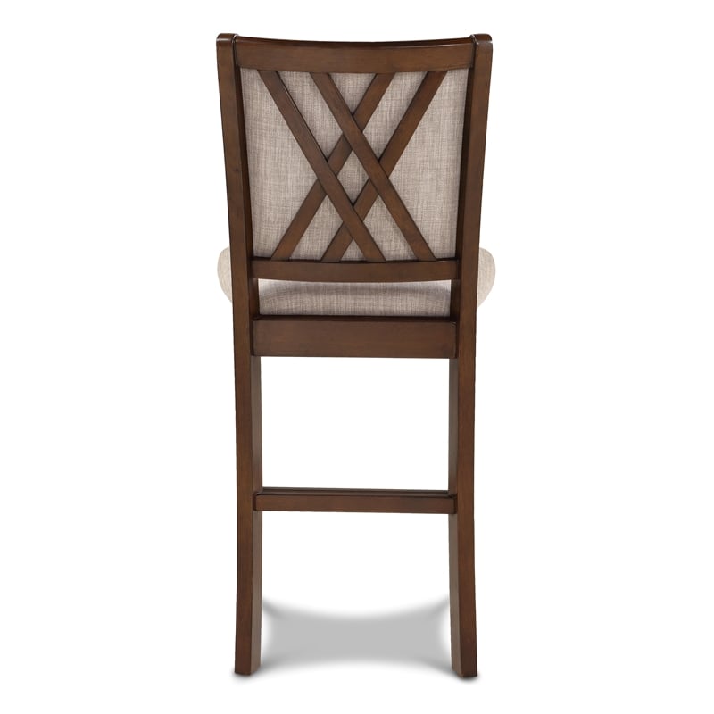 New Classic Furniture Amy Wood Counter Chair in Cherry (Set of 4)