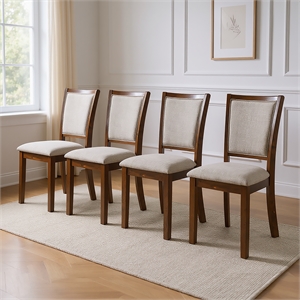 New Classic Furniture Amy Wood Dining Chair in Cherry (Set of 4)