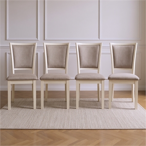 New Classic Furniture Amy Wood Dining Chair in Beige (Set of 4)