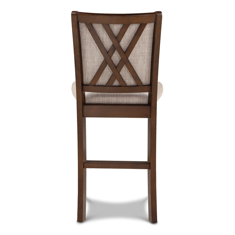 New Classic Furniture Amy Wood Counter Chair in Cherry (Set of 6)