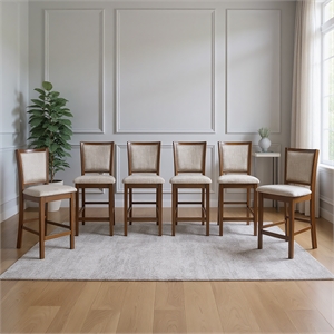 New Classic Furniture Amy Wood Counter Chair in Cherry (Set of 6)