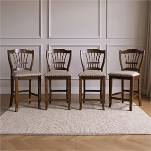 New Classic Furniture Bixby Wood Counter Chair in Espresso Brown (Set of 4)