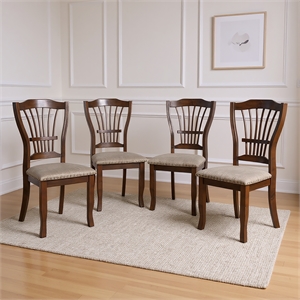New Classic Furniture Bixby Wood Dining Chair in Espresso Brown (Set of 4)