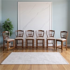 New Classic Furniture Bixby Wood Counter Chair in Espresso Brown (Set of 6)