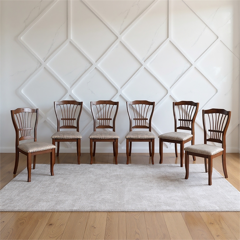New Classic Furniture Bixby Wood Dining Chair in Espresso Brown (Set of 6)