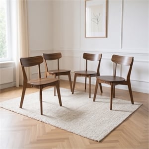 New Classic Furniture Gabby Wood Dining Chair in Walnut (Set of 4)
