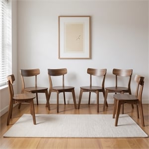 New Classic Furniture Gabby Wood Dining Chair in Walnut (Set of 6)