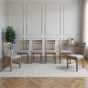 New Classic Furniture Harrisburg Wood Dining Chair in Walnut (Set of 6)