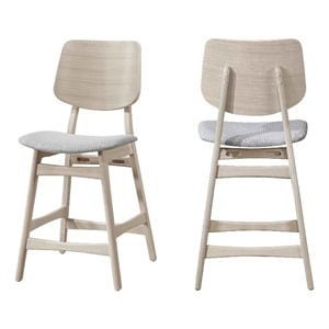 New Classic Furniture Oscar Wood Counter Chair in White Ash/Gray (Set of 4)