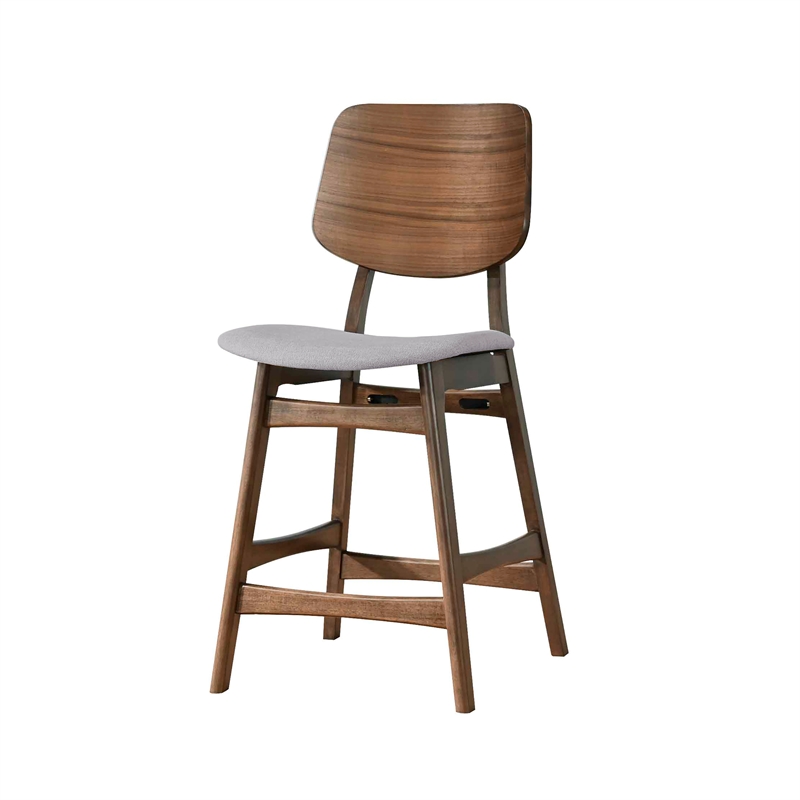 New Classic Furniture Oscar Wood Counter Chair in Walnut/Dark Gray (Set of 6)