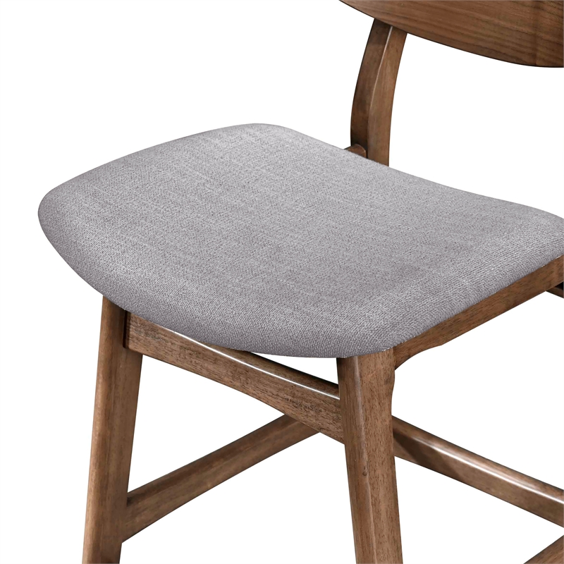 New Classic Furniture Oscar Wood Counter Chair in Walnut/Dark Gray (Set of 6)