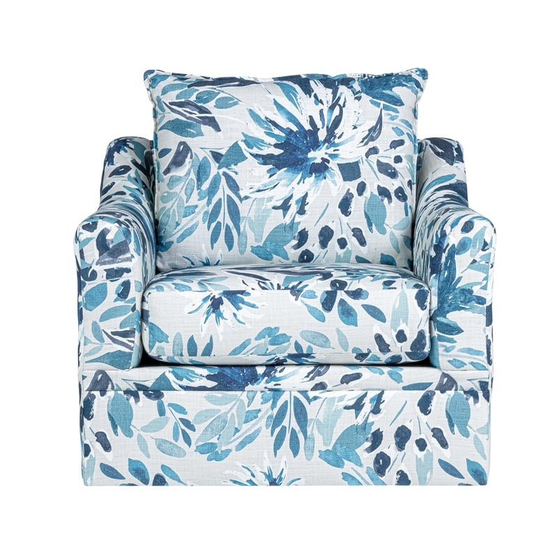 New Classic Furniture Sylvie Polyester Swivel Chair in Multi-Color (Set of 2)