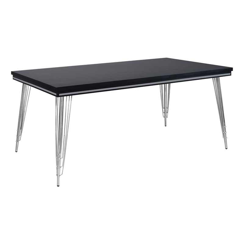 New Classic Furniture Ava Wood Rectangular Dining Table in Black