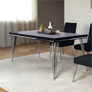 New Classic Furniture Ava Wood Rectangular Dining Table in Black