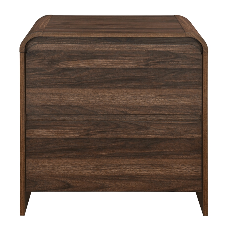 New Classic Furniture Mara Wood 2-Drawer End Table in Walnut/Brown