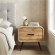 New Classic Furniture Rowan Wood 1-Drawer End Table in Natural/Beige