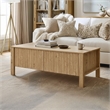 New Classic Furniture Thayer Wood Coffee Table with Two Drawers in Natural/Beige