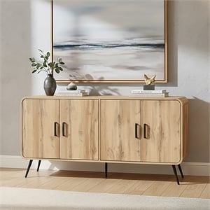 New Classic Furniture Rowan Wood Sideboard/TV Console in Natural/Beige