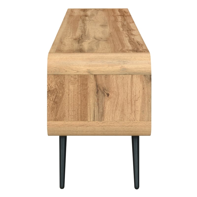 New Classic Furniture Rowan Wood Low Profile TV Console in Natural/Beige