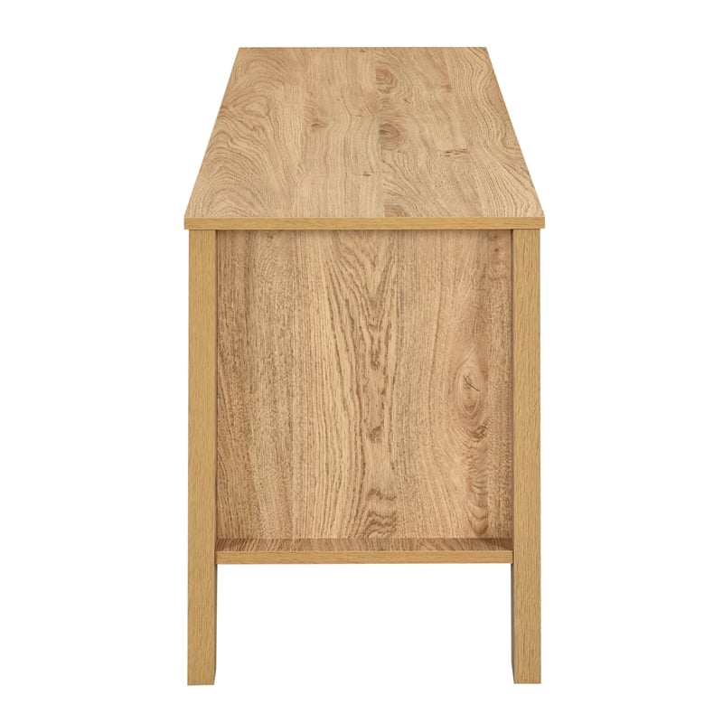 New Classic Furniture Thayer Wood TV Console with Two Doors in Natural/Beige