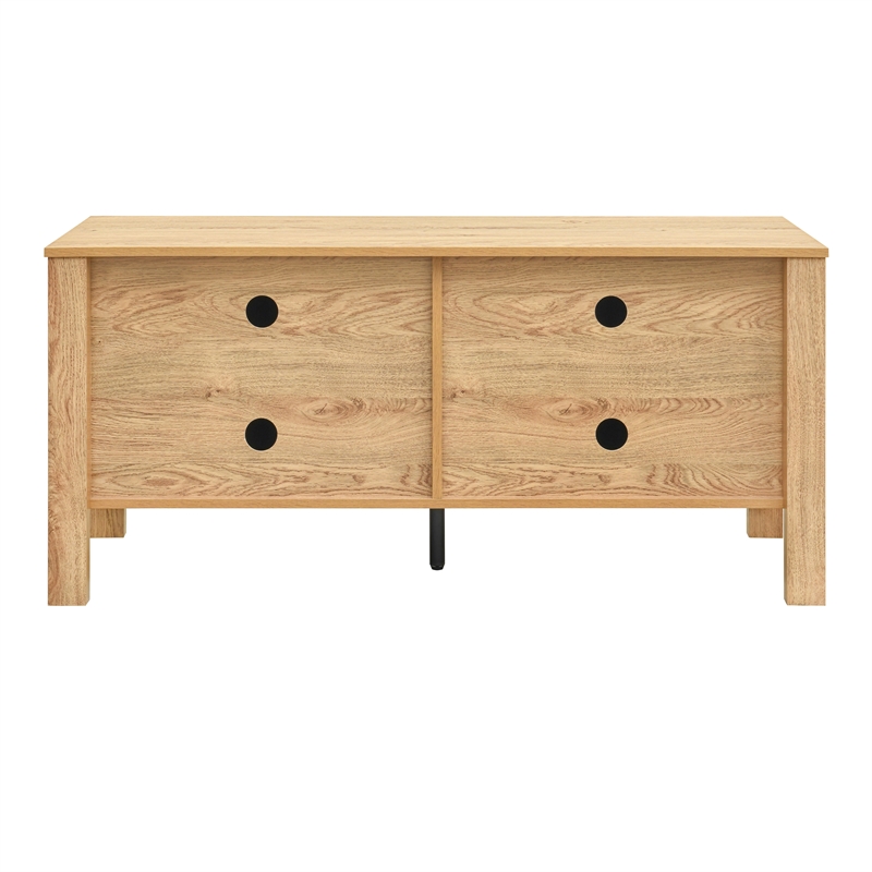 New Classic Furniture Thayer Wood TV Console with Two Doors in Natural/Beige