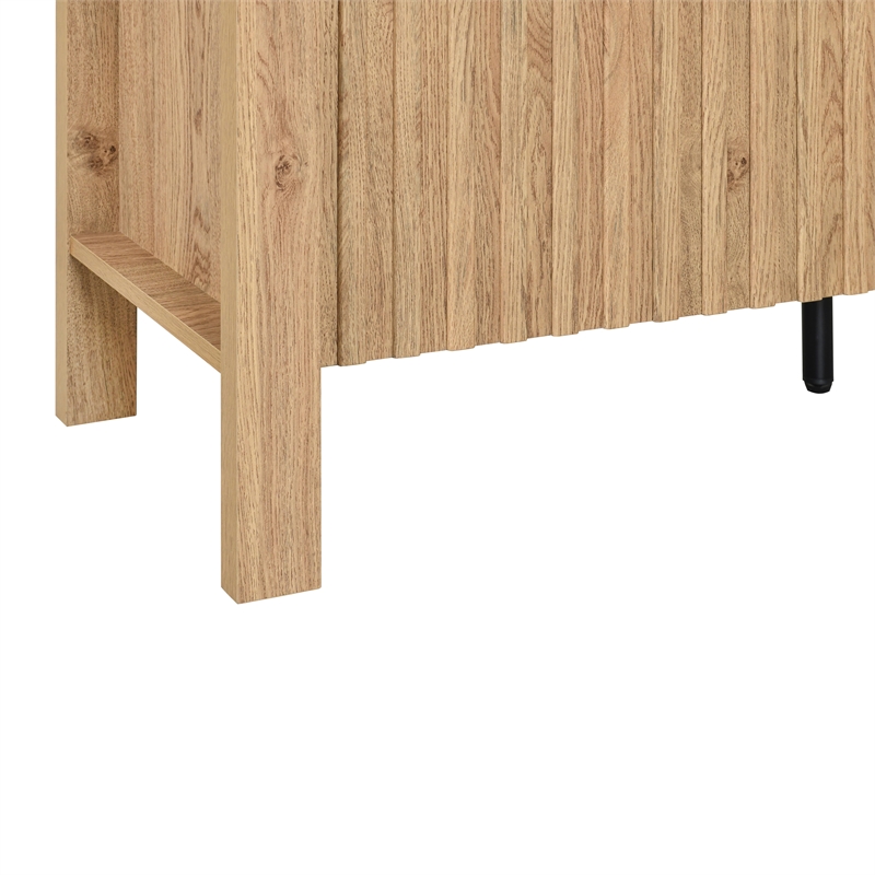 New Classic Furniture Thayer Wood TV Console with Two Doors in Natural/Beige