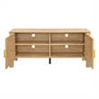 New Classic Furniture Thayer Wood TV Console with Two Doors in Natural/Beige