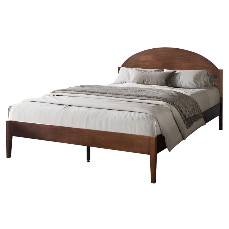 New Classic Furniture Rowland Wood Queen Platform Bed in Walnut