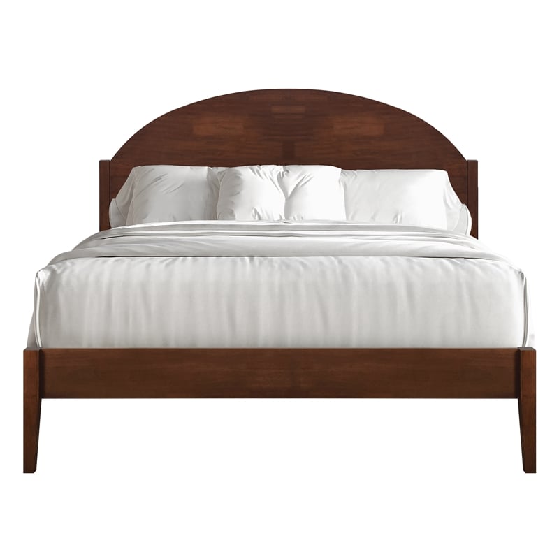 New Classic Furniture Rowland Wood Queen Platform Bed in Walnut