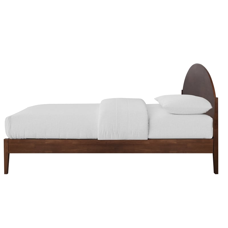 New Classic Furniture Rowland Wood Queen Platform Bed in Walnut