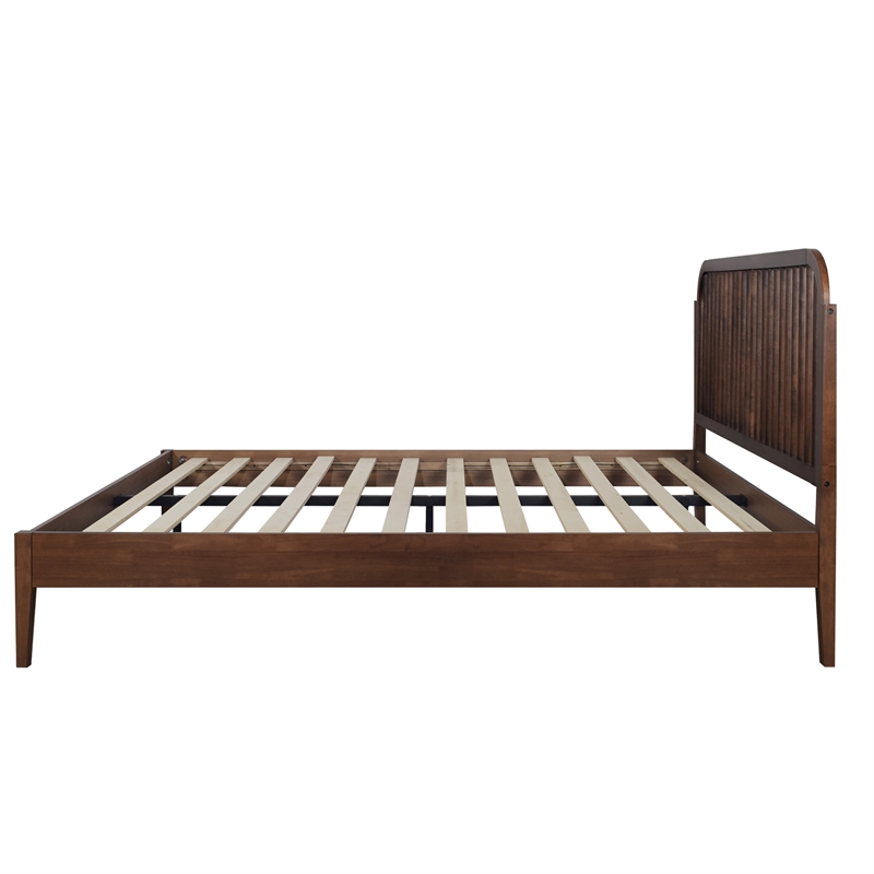 New Classic Furniture Soma Wood Queen Platform Spindle Bed in Walnut
