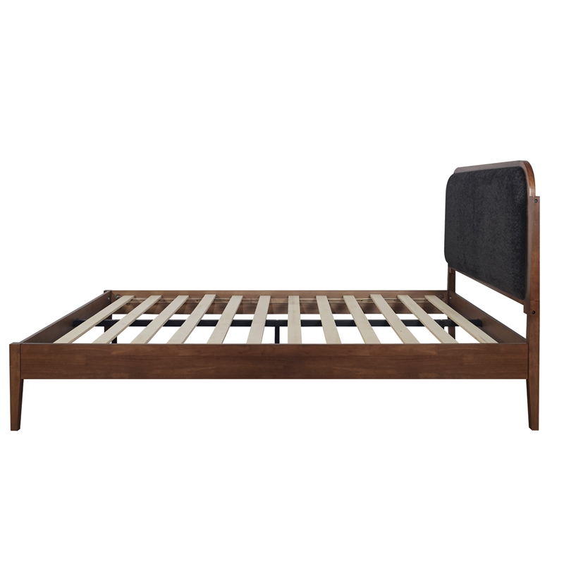 New Classic Furniture Hawthorne Wood Queen Platform Bed in Walnut/Charcoal