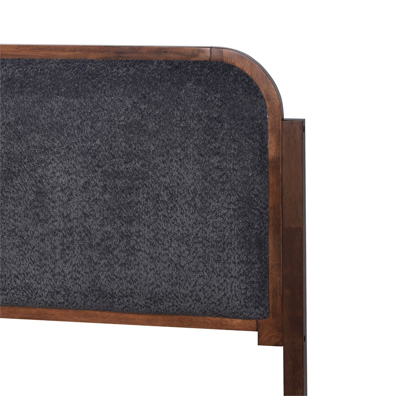 New Classic Furniture Hawthorne Wood Queen Platform Bed in Walnut/Charcoal