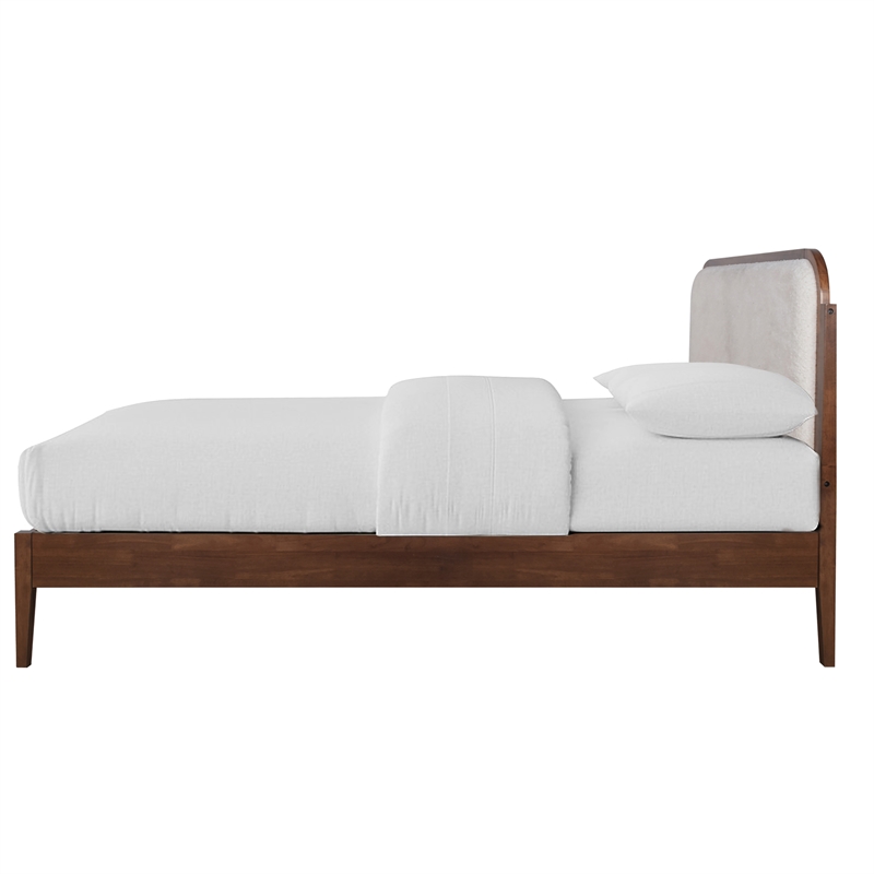 New Classic Furniture Hawthorne Wood Queen Platform Bed in Walnut/White