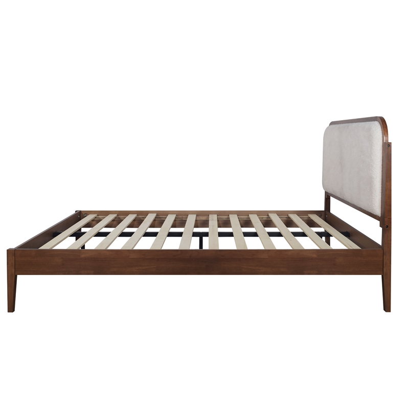 New Classic Furniture Hawthorne Wood Queen Platform Bed in Walnut/White
