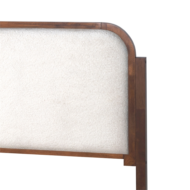 New Classic Furniture Hawthorne Wood Queen Platform Bed in Walnut/White