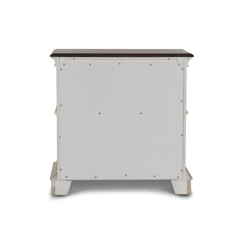New Classic Furniture Anastasia Wood Nightstand in Ant. White (Set of 2)