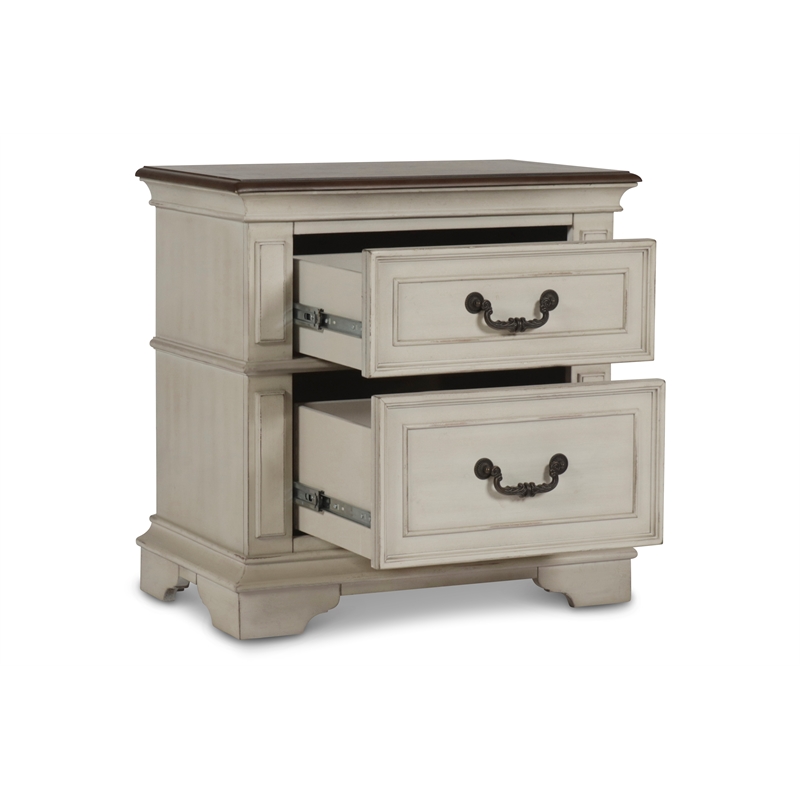 New Classic Furniture Anastasia 3-Pc Wood Bedroom Set with Dresser in Ant. White